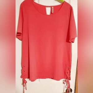 𝅺MITTOSHOP womens Coral short sleeve top blouse size Medium